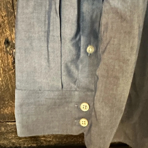 Banana Republic Non-Iron Tailored Slim Fit Long Sleeve Dress Shirt Size M Blue - Picture 5 of 6